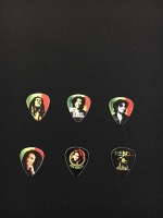 Dunlop Bob Marley Rasta Series Medium plektrat tinalaatikossa