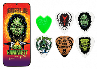 Dunlop Kirk Hammett soittolehdet tinalaatikossa