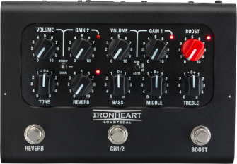 Laney Ironheart Loudpedal yläpuolelta.