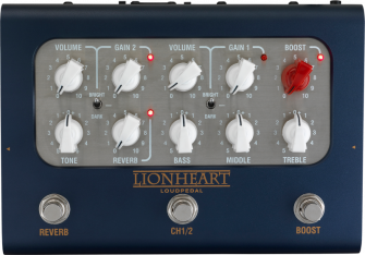 Laney Lionheart Loudpedal yläpuolelta.