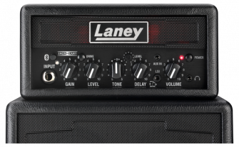 Laney MINI-STACK-IRON -treenivahvistin lähikuvassa.