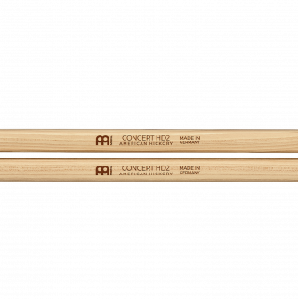 Meinl HD2 Concert Hickory rumpukapuloiden logot.