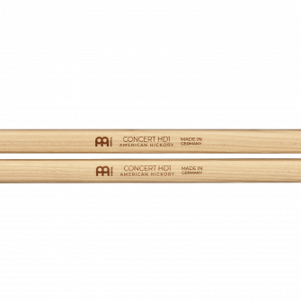 Meinl HD1 Concert Hickory rumpukapuloiden logot.