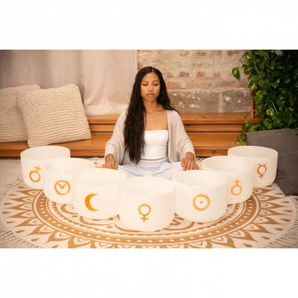 Meinl Sonic Energy Planetary kristalliäänimaljasetti soitettavana.