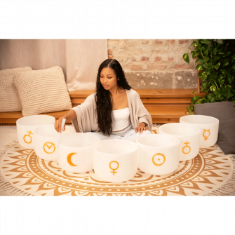 Meinl Sonic Energy Planetary kristalliäänimaljasetti soitettavana.