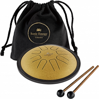 Small Steel Tongue Drum C-molli pussin ja malletin kanssa.