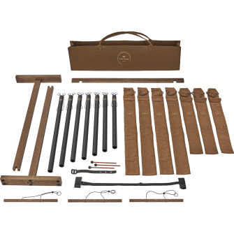 Sonic Energy Sound Bath Tube Chime Chakra setin pakkauksen sisältö.