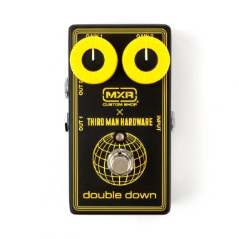 MXR Double Down pedaali keltaisilla potikansuojilla.