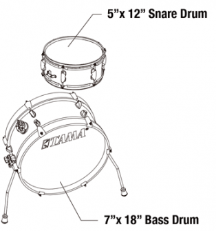 Tama Club Jam Mini LJK28S kokoonpano.