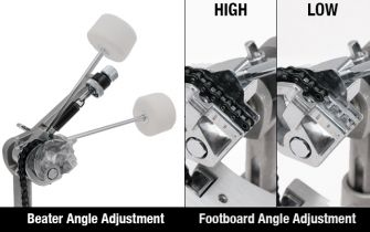 Tama The Classic -pedaalin kulmansäädöt.