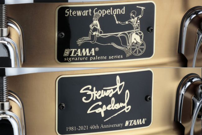 Tama Stewart Copeland 40th Signature-virvelin nimilaatat.